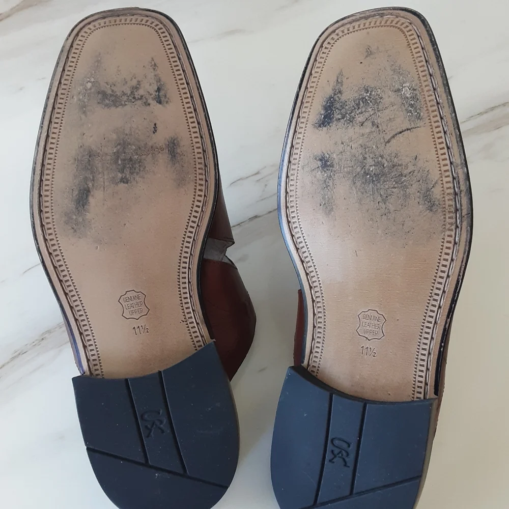 STACY ADAMS Brown Leather Fisherman Slip-On Sandals Sz 11.5 M